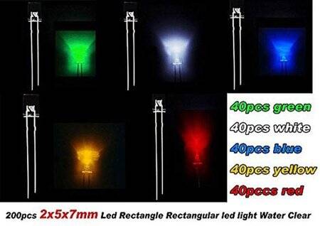 28mm Leg 257 Rectangular LED White Use 3V 20mA - 2
