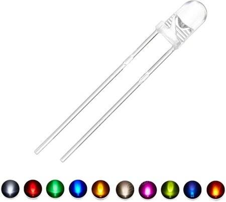 28mm Leg 2mm Pacifier LED White Use 3V 20mA - 1