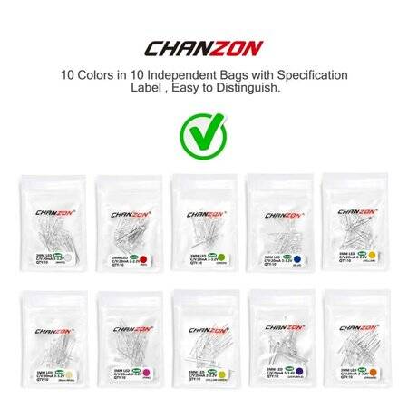 28mm Leg 3mm LED Water Clear Red+Blue CA Use 2V 20mA - 4