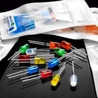 28mm Leg 5mm LED Water Clear Red+Yellow Green CA Use 2V 20mA - 5