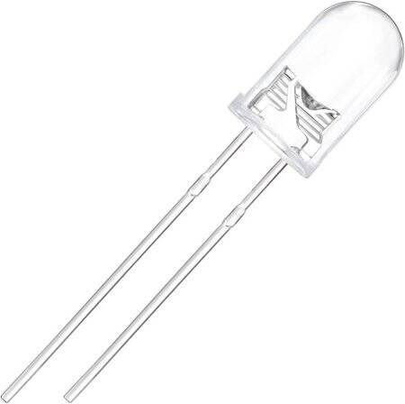 28mm Leg 5mm Straw Hat LED Water Clear Blue Use 3V 20mA - 2