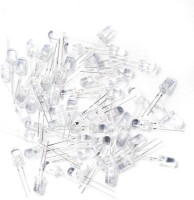 28mm Leg 5mm Straw Hat LED Water Clear Blue Use 3V 20mA - 4