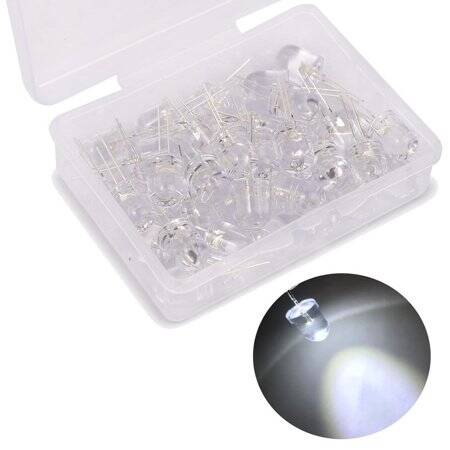 28mm Leg 8mm LED White Use 3V 20mA - 1