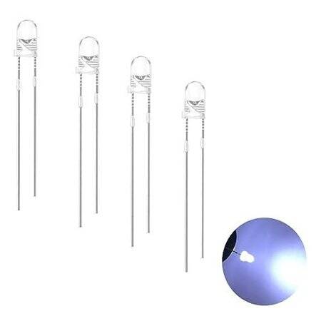 28mm Leg LED 3mm White Use 3V 20mA - 1
