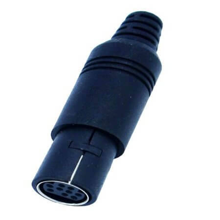 294-F-09-B MINI DIN JACK 9PIN FEMALE 180C BLACK - 1