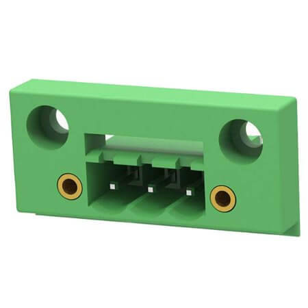 2CDGB-5.08-03P-14-00AH TERM.BLK.5.08MM 3P 180C MALE GREEN PANEL MOUNT - 1