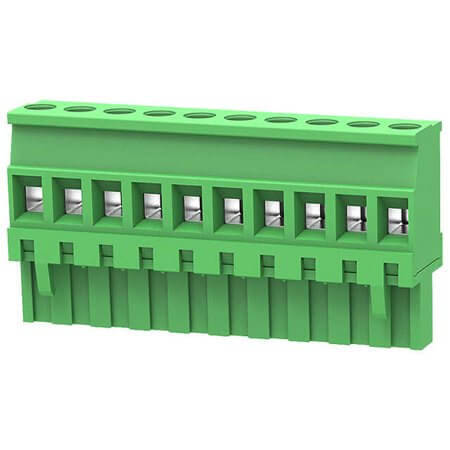 2EDGKA-5.08-10P-14-00SH TERM.BLK.5.08MM 10P 180C FEMALE GREEN GAOSONG - 1