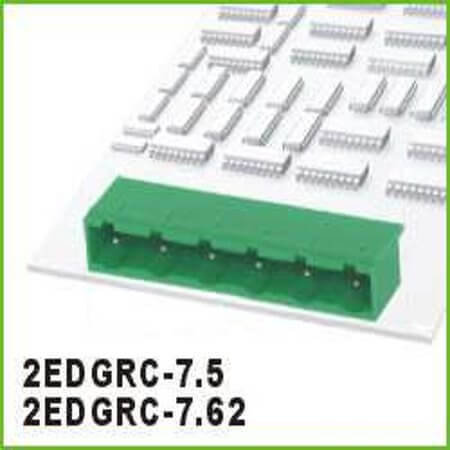 2EDGRC-7.5-02P-14-100AH TERM.BLK.7.50MM 2P 90C MALE GREEN CLOSED LONG PIN - 1