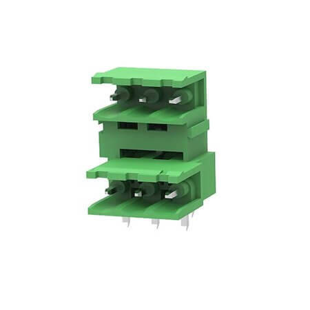 2EDGRT-5.08-06P-14-00SH TERM.BLK.5.08MM 2x3P 90C MALE GREEN GAOSONG - 1