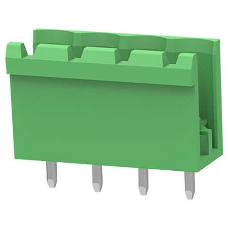 2EDGV-5.08-04P-14-100SH TERM.BLK.5.08MM 4P 180C MALE GREEN OPEN LONG PIN - 1
