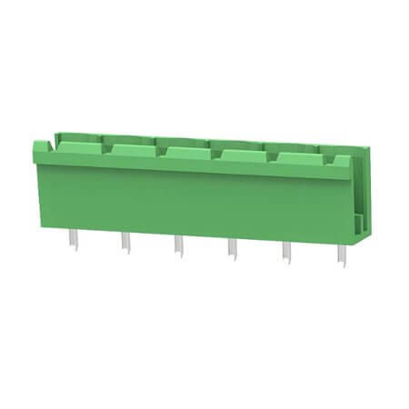 2EDGV-7.62-06P-14-100SH TERM.BLK.7.62MM 6P 180C MALE GREEN OPEN LONG PIN - 1