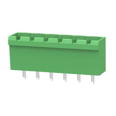2EDGVC-5.08-06P-14-100AH TERM.BLK.5.08MM 6P 180C MALE GREEN CLOSED LONG PIN - 1