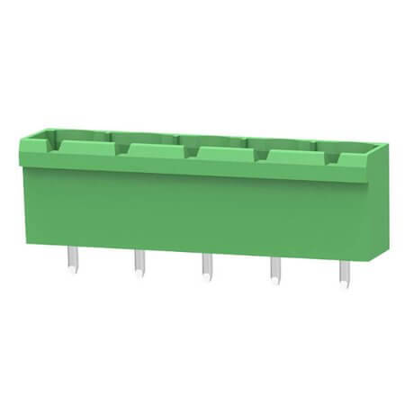 2EDGVC-7.62-05P-14-100AH TERM.BLK.7.62MM 5P 180C MALE GREEN CLOSED LONG PIN - 1