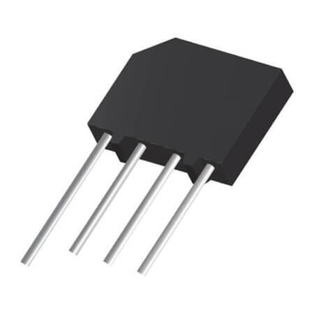 2KBP04M_B0_10001 DIODE BRIDGE 2A 400V 1PH KBPF THT GLASS PASSIVATED - 1
