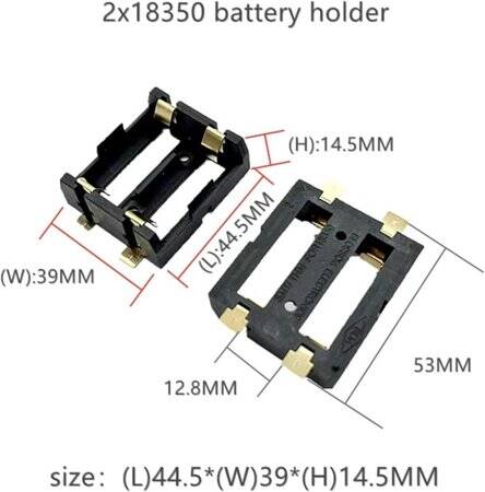 2'li 18350 Pil Tutucu SMD SMT Pil Yuvası - 4
