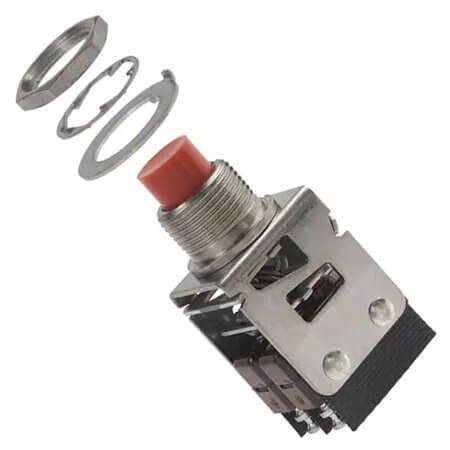 2PB12-T2 SWITCH PUSH BUTTON 2XSPDT 5A 250V/30VAC/DC - 1