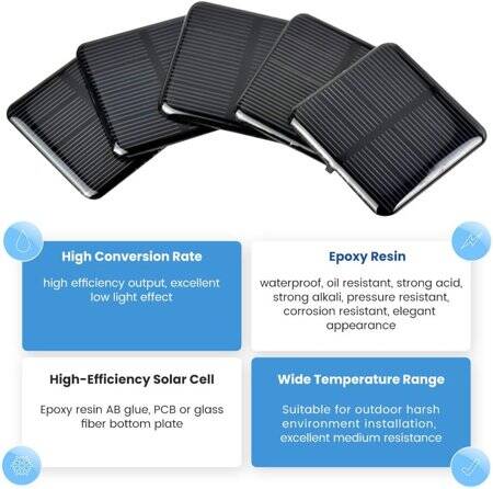 2V 160 MA Monocrystalline Drop Solar Panel Size:50x50mm - 7