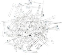 2V 20mA 3mm Şeffaf Kırmızı Düz Led 18mm Bacak Uzunluğu - 5