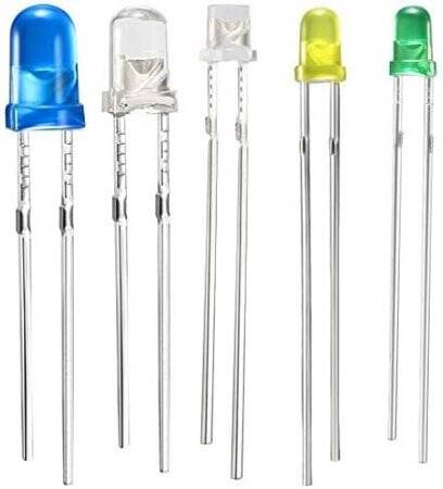 2V 20mA 3mm Şeffaf Kırmızı+Mavi Çift Renk Led CC 28mm Bacak Uzunluğu - 1