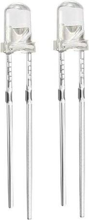 2V 20mA 3mm Şeffaf Kırmızı+Mavi Çift Renk Led CC 28mm Bacak Uzunluğu - 2