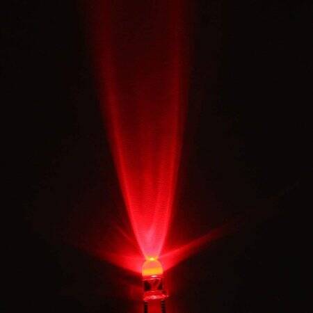 2V 20mA 3mm Şeffaf Kırmızı+Mavi Çift Renk Led CC 28mm Bacak Uzunluğu - 3