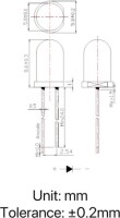 2V 20mA 5mm Şeffaf Kırmızı+Sarı Çift Renk Led CA 28mm Bacak Uzunluğu - 4