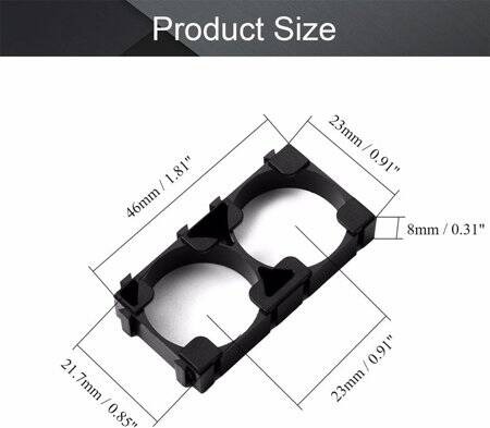 2x 21700 Battery Holder With 21.2mm Bore Diameter - 3