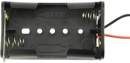 2x AA Battery Holder Box With Alligator Clips Without Cover - 4