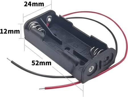 2x AAA Battery Holder Box With PH2.0 Plug With Switch And Cover - 2
