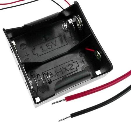 2x LR20 Battery Holder Box With Cover With Switch And DC - 1