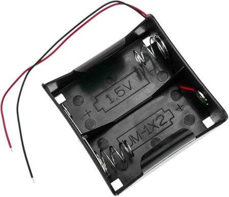 2x LR20 Battery Holder Box With Cover With Switch And DC - 3