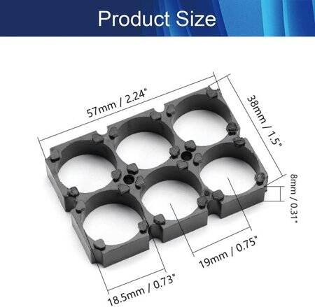 2x3 18650 Battery Holder With 18.5mm Bore Diameter - 3