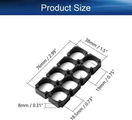 2x4 18650 Battery Holder With 18.5mm Bore Diameter - 3