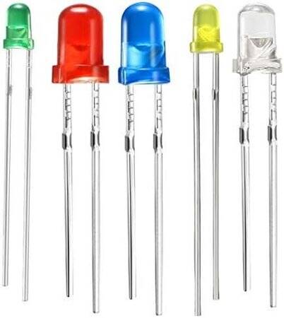 30-40V 3mm Water Clear Ice Blue LED Indicator Light With 20cm Cable - 1
