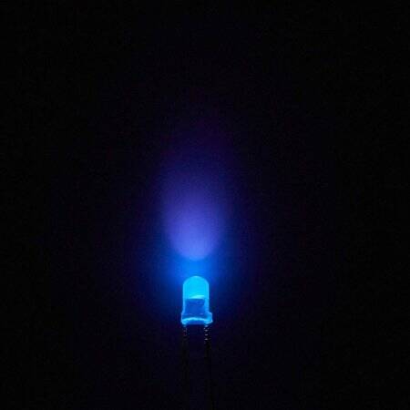 30-40V 3mm Water Clear Purple LED Indicator Light With 20cm Cable - 2