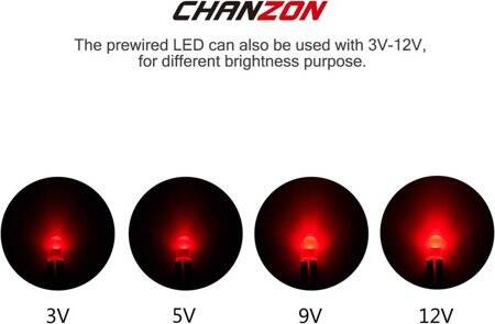 30-40V 5mm Water Clear Red LED Indicator Light With 20cm Cable - 4