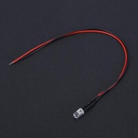 30-40V 5mm White LED Indicator Light With 20cm Cable - 1