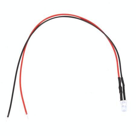 30-40V 5mm White LED Indicator Light With 20cm Cable - 3
