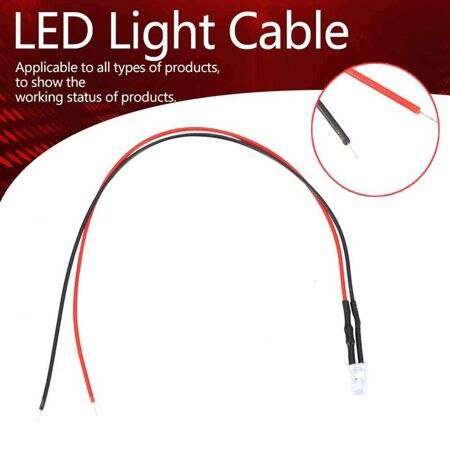 30-40V 5mm White LED Indicator Light With 20cm Cable - 5