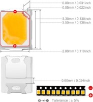 3014 0.2W SMD LED Warm White - 3