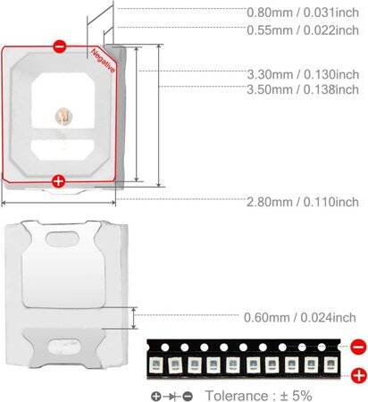 3014 0.2W SMD LED Yellow - 3