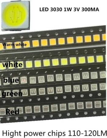 3030 1W 3V SMD LED Red - 3