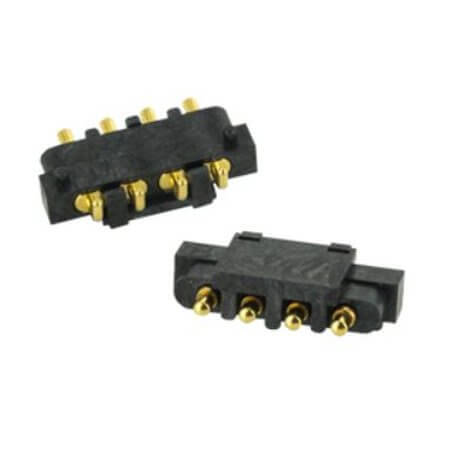 303B-411806-254-04 CONN.SPRING LOADED PIN 4PIN THT R/A 2.54MM H:2.50M - 1