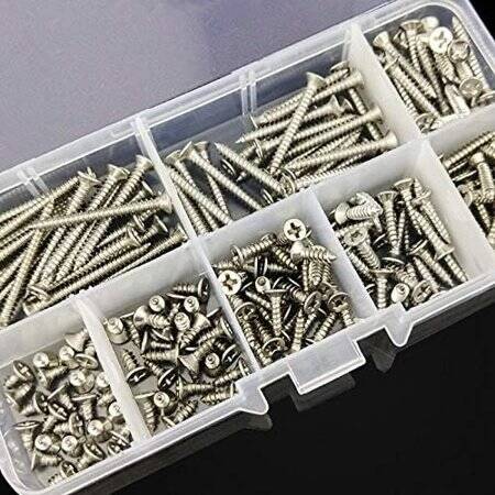 304 Paslanmaz Çelik Çapraz Gömme Havşa Başlı Kılavuz Vida M3x16 - 2
