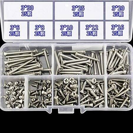 304 Paslanmaz Çelik Çapraz Gömme Havşa Başlı Kılavuz Vida M3x16 - 4