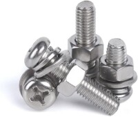 304 Paslanmaz Çelik Çapraz Gömme Yassı Başlı Vida M4 16mm - 1