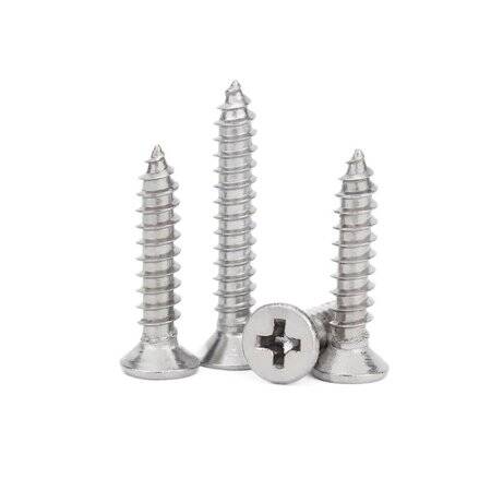 304 Stainless Steel Cross Recessed Countersunk Head Tapping Screws M1-0x5 - 3