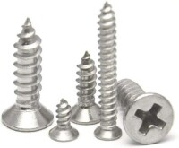 304 Stainless Steel Cross Recessed Countersunk Head Tapping Screws M1-4x4 - 1
