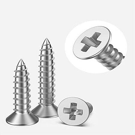 304 Stainless Steel Cross Recessed Countersunk Head Tapping Screws M3x30 - 4