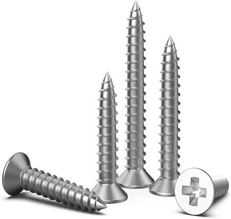 304 Stainless Steel Cross Recessed Countersunk Head Tapping Screws M3x35 - 1